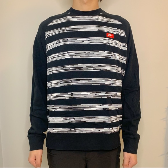 Black & White Striped Nike Crewneck - Picture 2 of 3